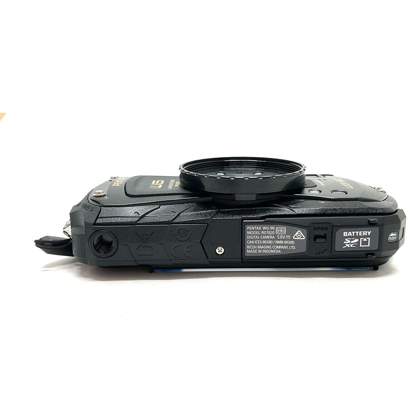 【全額返金保証】【最速発送】PENTAX コンパクトデジタルカメラ WG-90 ブラック 美品 動作確認済