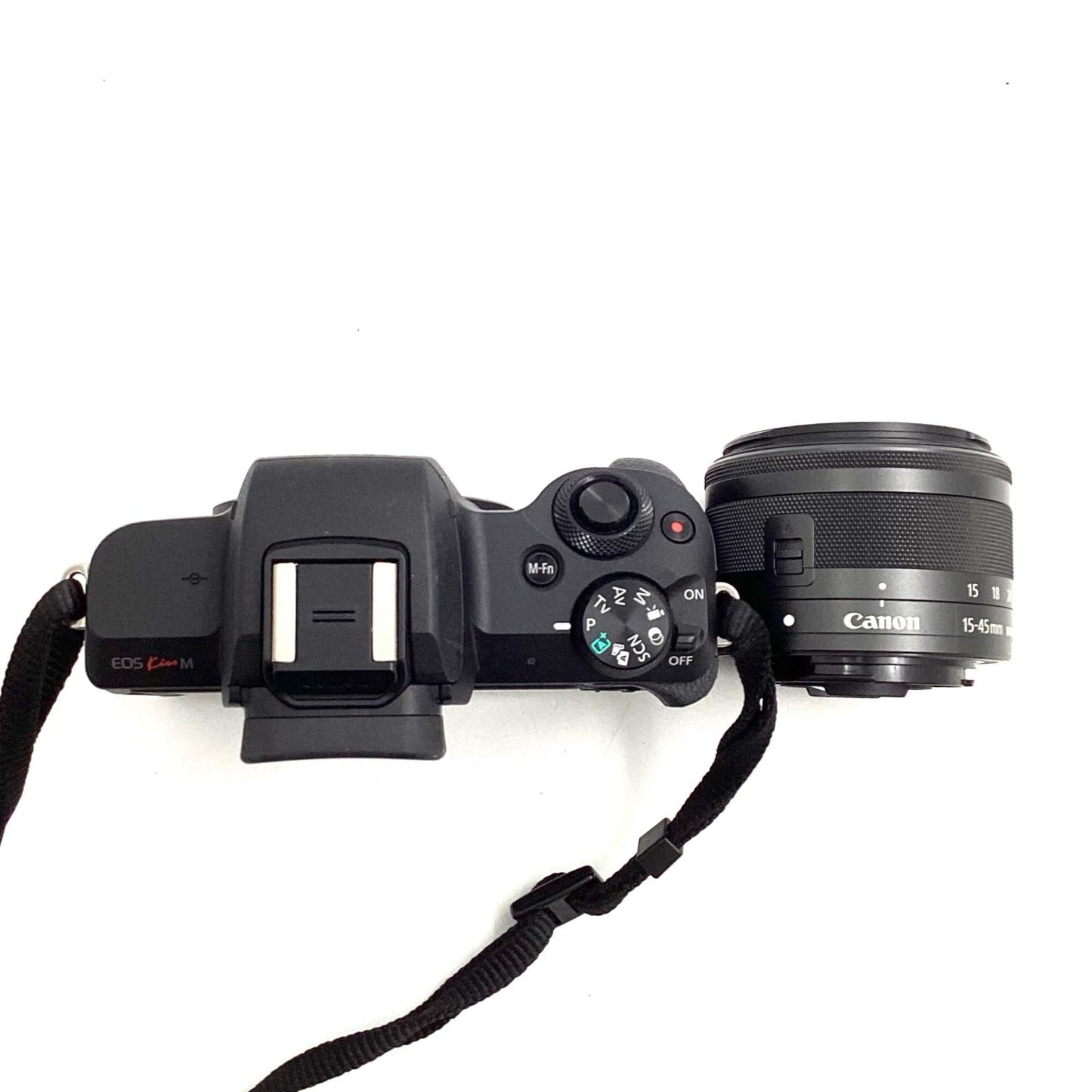 【全額返金保証】【最速発送】Canon デジタル一眼 EOS kiss M 15-45mm F3.5-6.3 IS STM レンズキット ブラック 美品 動作確認済
