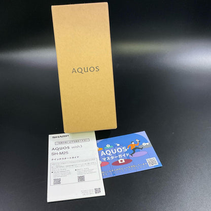【全額返金保証】【最速発送】SHARP AQUOS wish 3 64GB ホワイト SIMフリー SH-M25 白ロム 美品 動作確認済