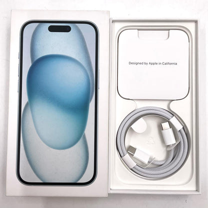 【全額返金保証】【最速発送】Apple iPhone iPhone 15 128GB ブルー au 白ロム 動作確認済 100%