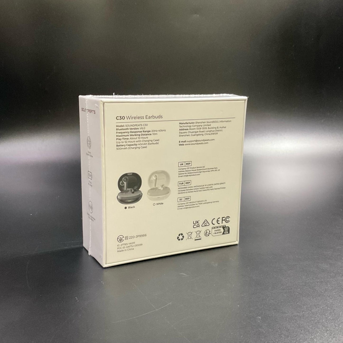 【全額返金保証】【最速発送】SOUNDPEATS C30 Wireless Earbuds 新品未開封 即納OK
