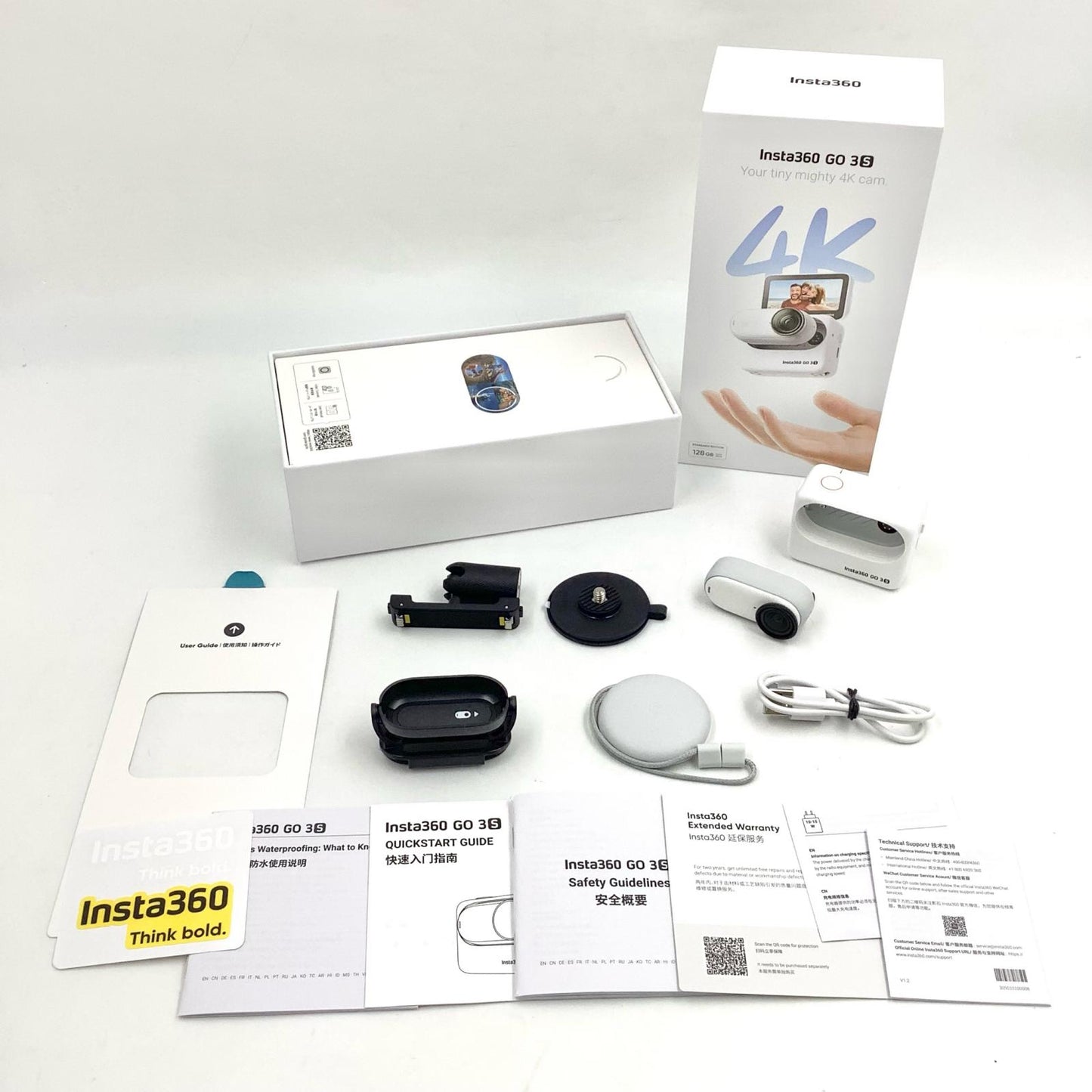 【全額返金保証】【最速発送】Insta360 GO 3S (128GB) [アークティックホワイト] 超美品 動作確認済