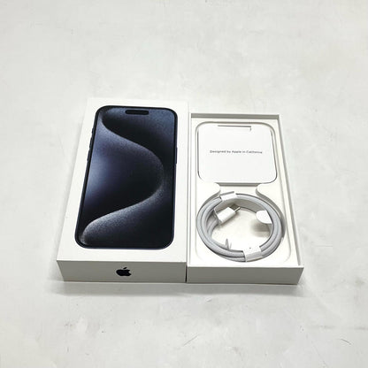 【全額返金保証】【最速発送】Apple iPhone iPhone 15 Pro 128GB ブルーチタニウム SIMフリー 白ロム 美品 動作確認済 90%
