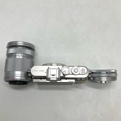 【全額返金保証】【最速発送】OLYMPUS デジタル一眼 PEN E-PL8 EZダブルズームキット ホワイト 美品 動作確認済