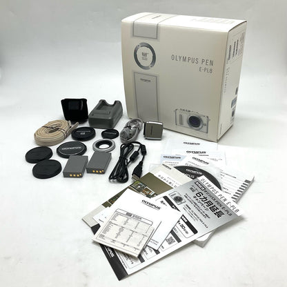【全額返金保証】【最速発送】OLYMPUS デジタル一眼 PEN E-PL8 EZダブルズームキット ホワイト 美品 動作確認済