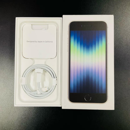 【全額返金保証】【最速発送】Apple iPhone iPhone SE（第3世代） 64GB スターライト Softbank SIMフリー 白ロム 美品 動作確認済 89%