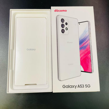 【全額返金保証】【最速発送】SAMSUNG Galaxy A53 128GB オーサムホワイト docomo SC-53C 白ロム 美品 動作確認済