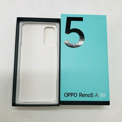 【全額返金保証】【最速発送】OPPO Reno 5 A 128GB アイスブルー SIMフリー CPH2199 白ロム 美品 動作確認済