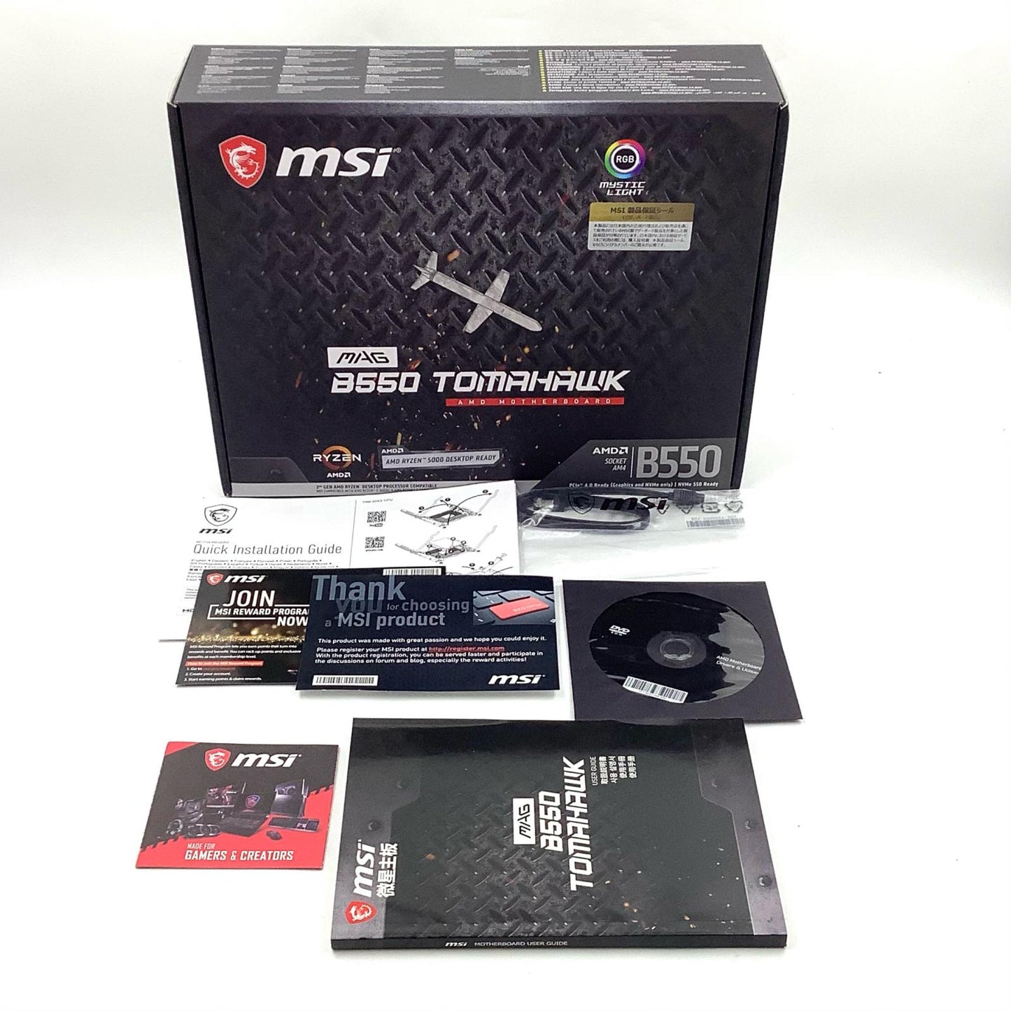 【全額返金保証】【最速発送】MSI マザーボード B550 TOMAHAWK 美品 動作確認済