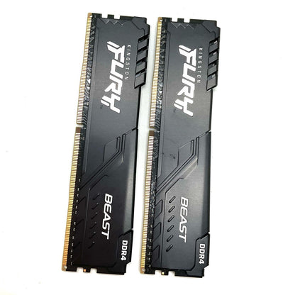 【全額返金保証】【最速発送】キングストン メモリ DDR4 PC4-25600 8GB 2枚組　合計16GB KF432C16BBK2/16 美品 動作確認済