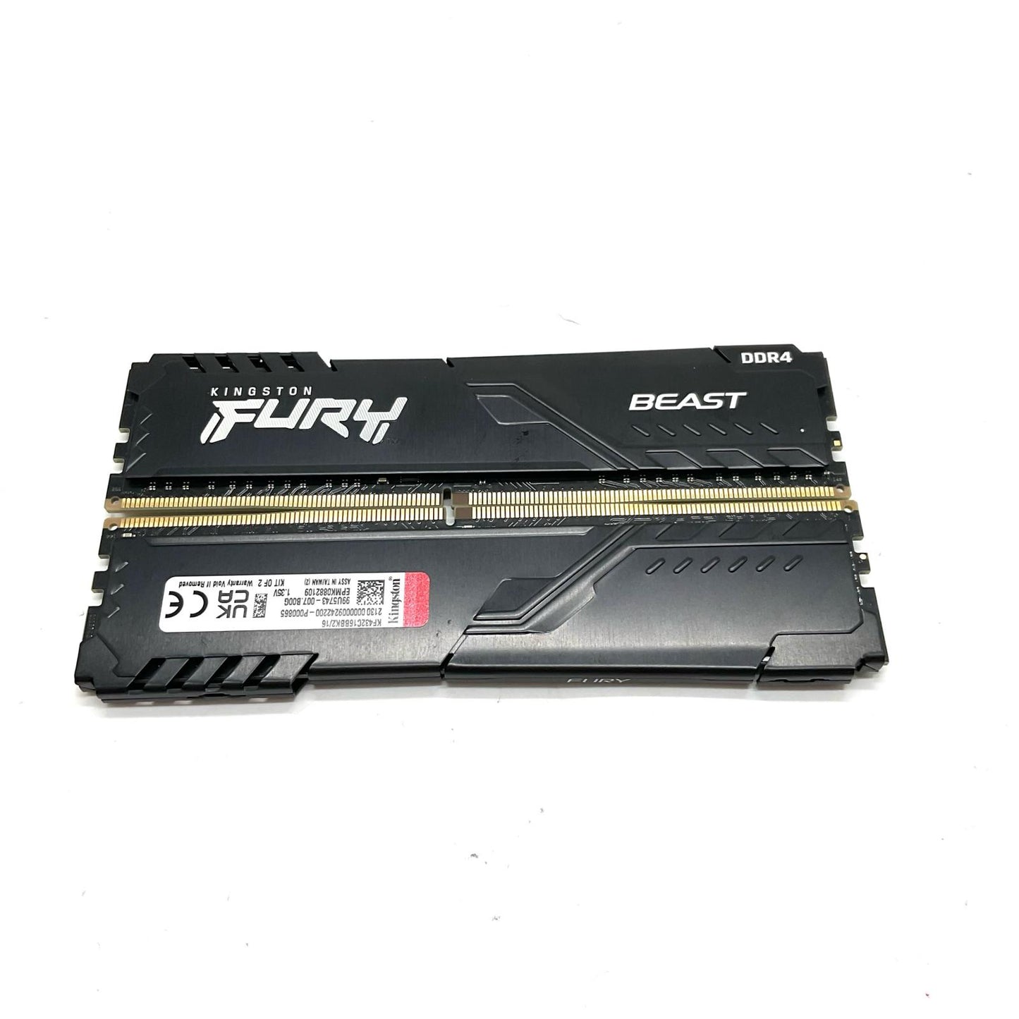 【全額返金保証】【最速発送】キングストン メモリ DDR4 PC4-25600 8GB 2枚組　合計16GB KF432C16BBK2/16 美品 動作確認済