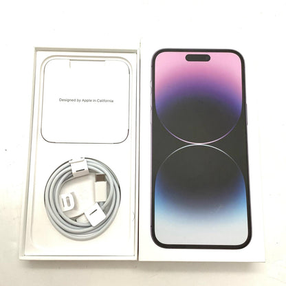 【全額返金保証】【最速発送】Apple iPhone iPhone 14 Pro Max 256GB ディープパープル SIMフリー 白ロム 動作確認済 77%