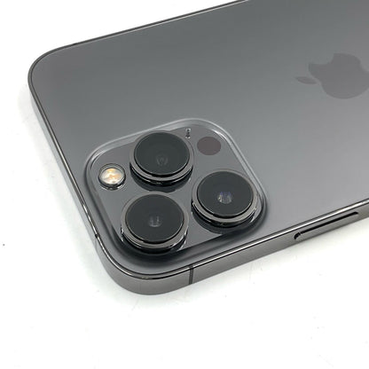 【全額返金保証】【最速発送】Apple iPhone iPhone 13 Pro Max 128GB グラファイト au SIMフリー 白ロム 動作確認済 80%