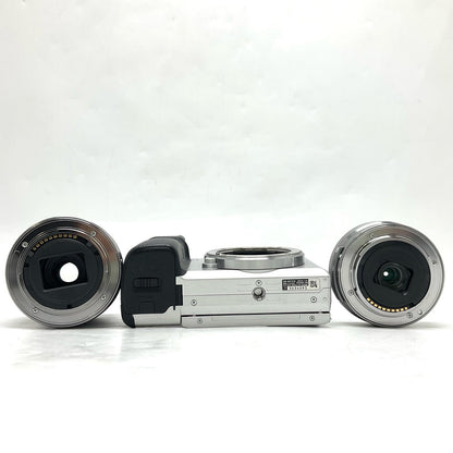 【全額返金保証】【最速発送】Sony デジタル一眼 α6400 ILCE-6400Y ダブルズームレンズキット [シルバー] 美品 動作確認済