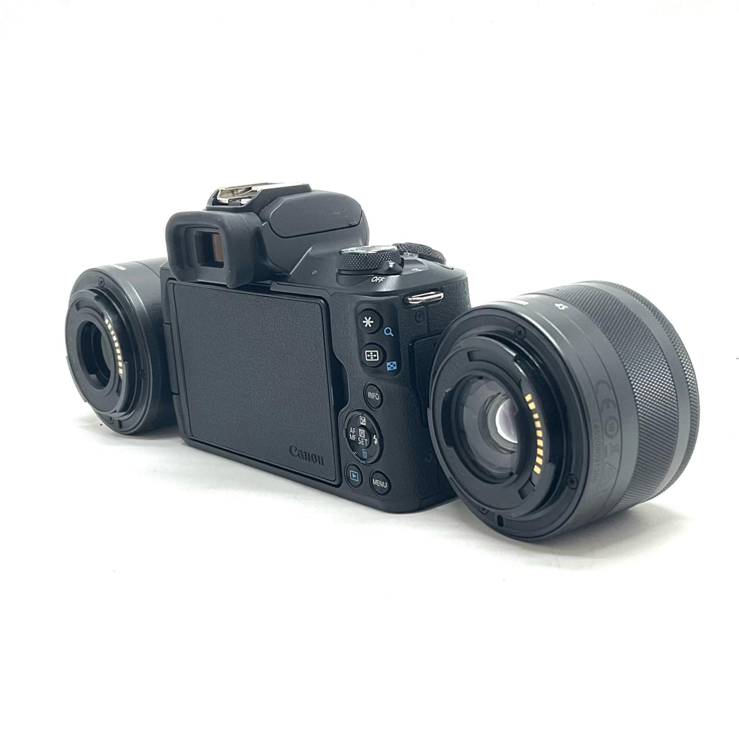 【全額返金保証】【最速発送】Canon デジタル一眼 EOS Kiss M2 ダブルズームキット [ブラック] 美品 動作確認済