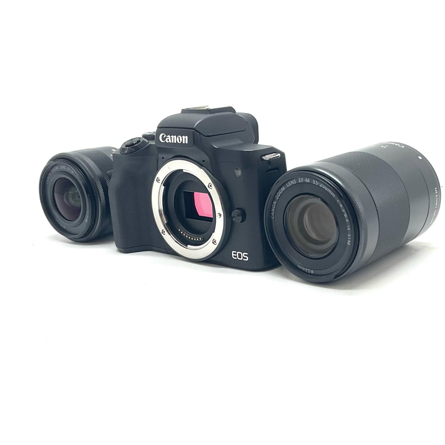 【全額返金保証】【最速発送】Canon デジタル一眼 EOS Kiss M2 ダブルズームキット [ブラック] 美品 動作確認済