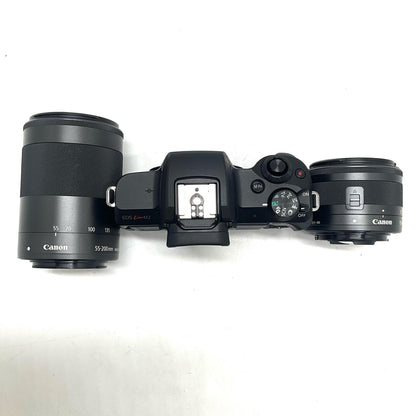 【全額返金保証】【最速発送】Canon デジタル一眼 EOS Kiss M2 ダブルズームキット [ブラック] 美品 動作確認済
