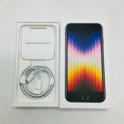 【全額返金保証】【最速発送】Apple iPhone iPhone SE（第3世代） 64GB ミッドナイト Softbank SIMフリー 白ロム 動作確認済 75%