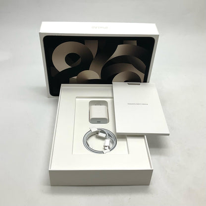 【全額返金保証】【最速発送】Apple iPad Air 10.9インチ 第5世代 256GB スターライト WiFi+Cellular Softbank SIMフリー 白ロム 美品 動作確認済