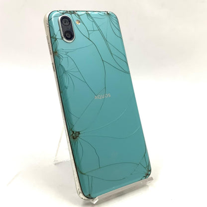 【最速発送】SHARP AQUOS R2 64GB アクアマリン au SHV42 白ロム【難有】