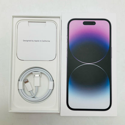 【全額返金保証】【最速発送】Apple iPhone iPhone 14 Pro 256GB ディープパープル SIMフリー 白ロム 美品 動作確認済 82%