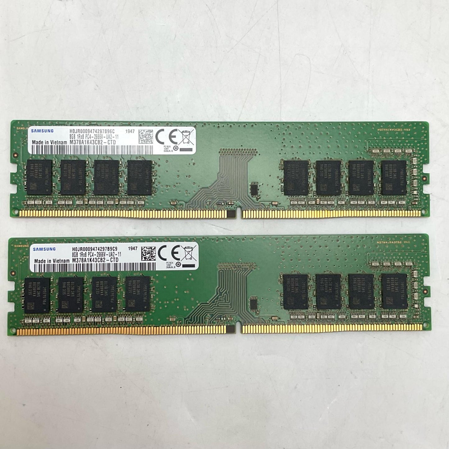 【全額返金保証】【最速発送】SAMSUNG メモリ 8GB PC4-2666V (2枚組) 美品 動作確認済