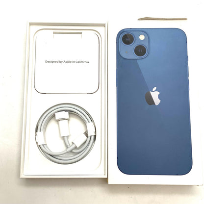 【全額返金保証】【最速発送】Apple iPhone iPhone 13 128GB ブルー au 美品 動作確認済 90%
