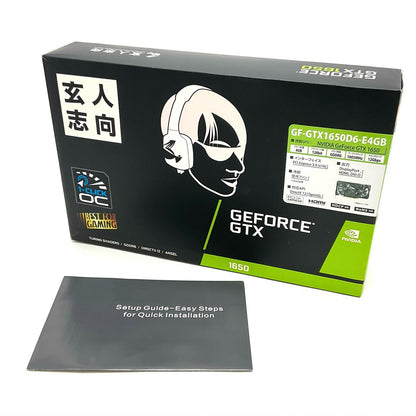 【全額返金保証】【最速発送】玄人志向 グラフィックボード GTX1650 EX-1 Click OC PCI-E 4GB GDDR6 128Bit GF-GTX1650D6-E4GB 美品 動作確認済