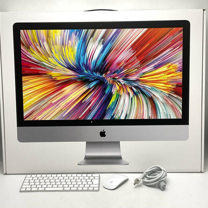 【全額返金保証】【最速発送】Apple iMac 27インチ 3GHz 6コア Intel Core i5 24GB フュージョンドライブ 1TB シルバー 美品 動作確認済