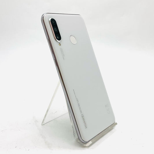 【全額返金保証】【最速発送】Huawei P 30 lite 128GB パールホワイト au HWV33 白ロム 美品 動作確認済