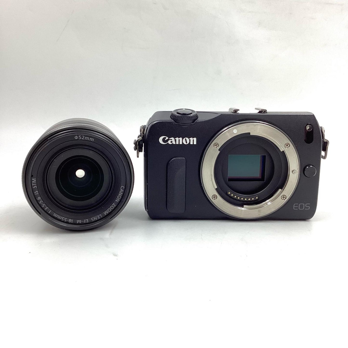 【全額返金保証】【最速発送】Canon デジタル一眼 EOS M EF-M18-55 IS STM レンズキット ブラック 美品 動作確認済