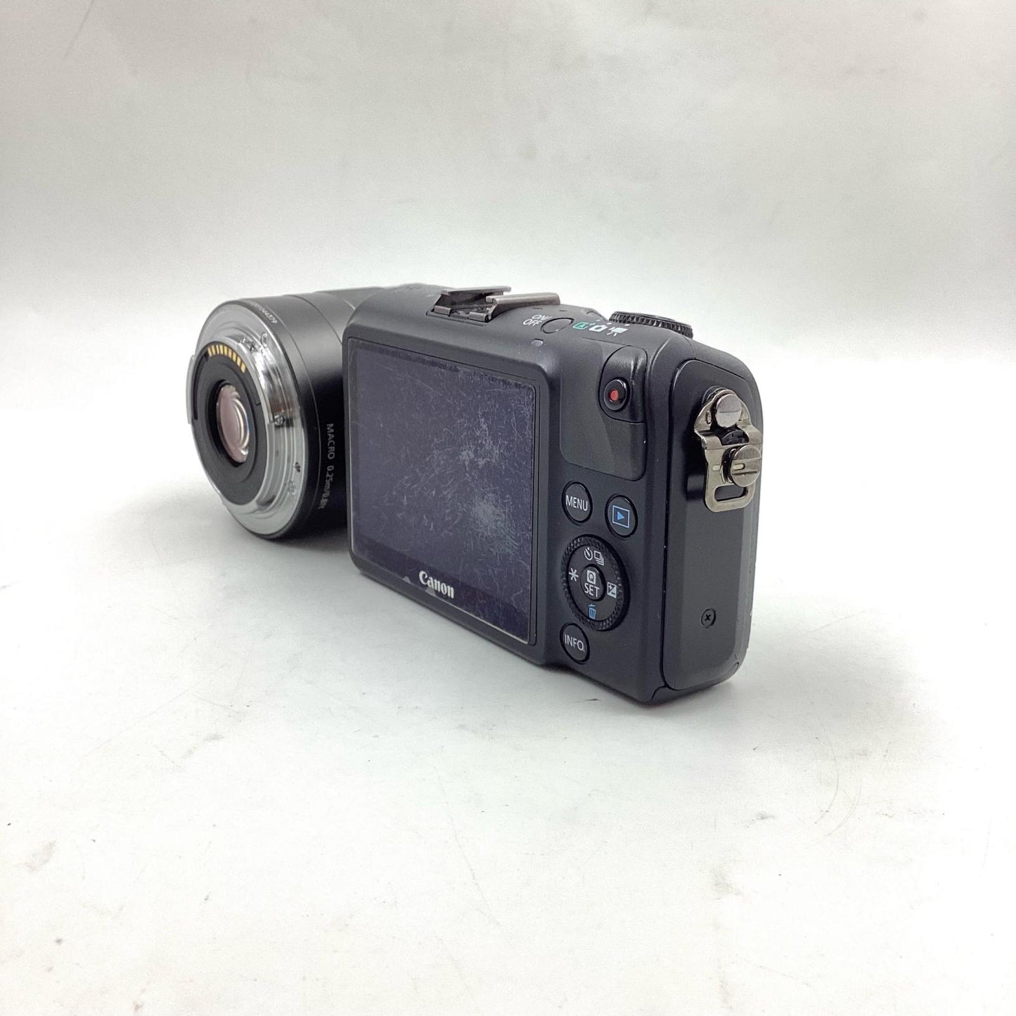 【全額返金保証】【最速発送】Canon デジタル一眼 EOS M EF-M18-55 IS STM レンズキット ブラック 美品 動作確認済