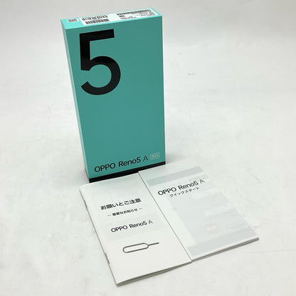 【全額返金保証】【最速発送】OPPO Reno 5A 128GB アイスブルー Softbank SIMフリー A101OP 白ロム 美品 動作確認済