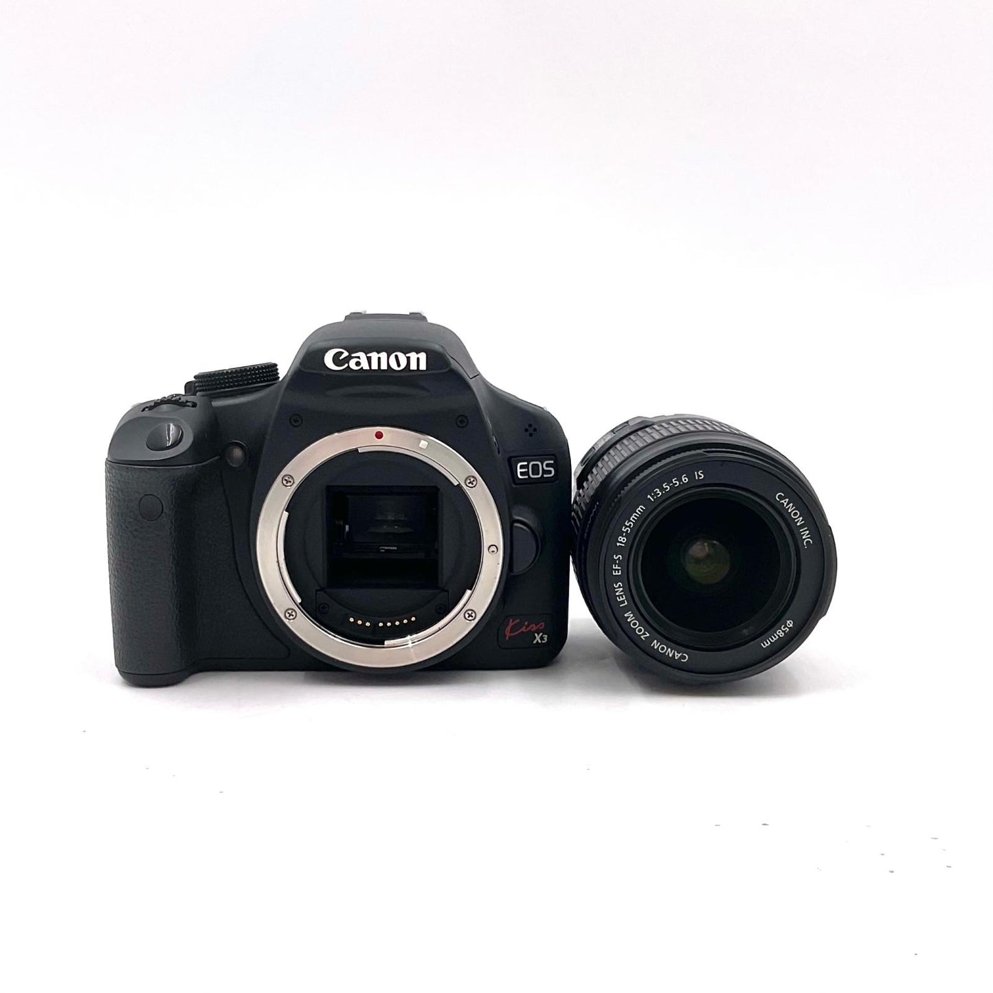【全額返金保証】【最速発送】Canon デジタル一眼 EOS Kiss X3 レンズキット ブラック 美品 動作確認済