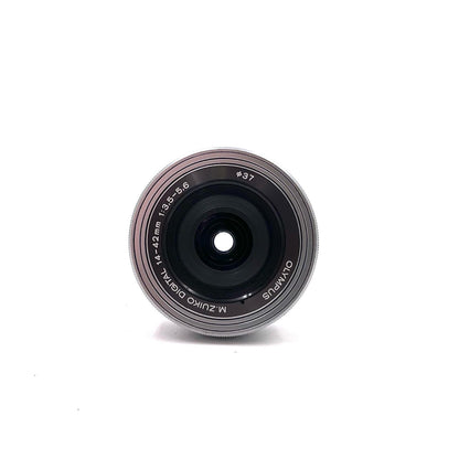 【全額返金保証】【最速発送】OLYMPUS M.ZUIKO 14-42mm F3.5-5.6 EZ ED MSC シルバー 美品 動作確認済