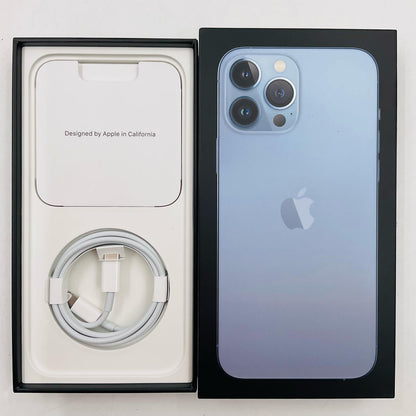 【全額返金保証】【最速発送】Apple iPhone iPhone 13 Pro Max 256GB シエラブルー Softbank SIMフリー 白ロム 美品 動作確認済 89%