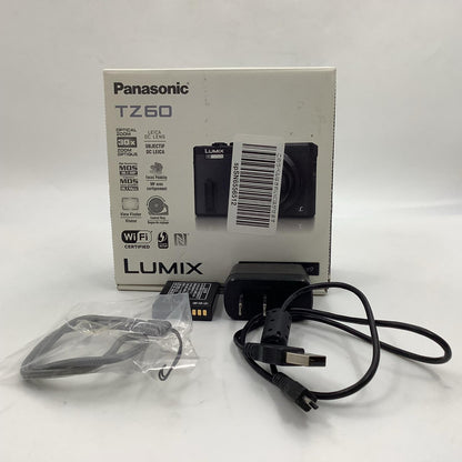 【全額返金保証】【最速発送】Panasonic コンパクトデジタルカメラ LUMIX DMC-TZ60 ブラック 美品 動作確認済