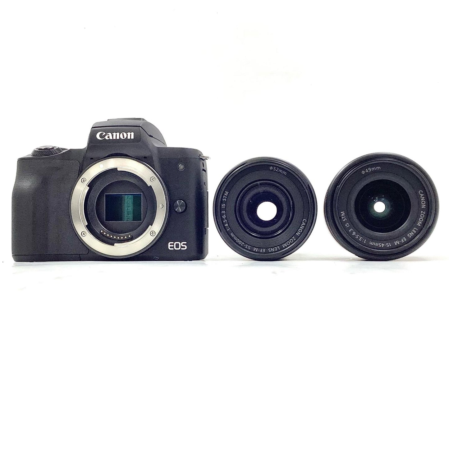【全額返金保証】【最速発送】Canon デジタル一眼 EOS Kiss M ダブルズームキット [ブラック] 動作確認済