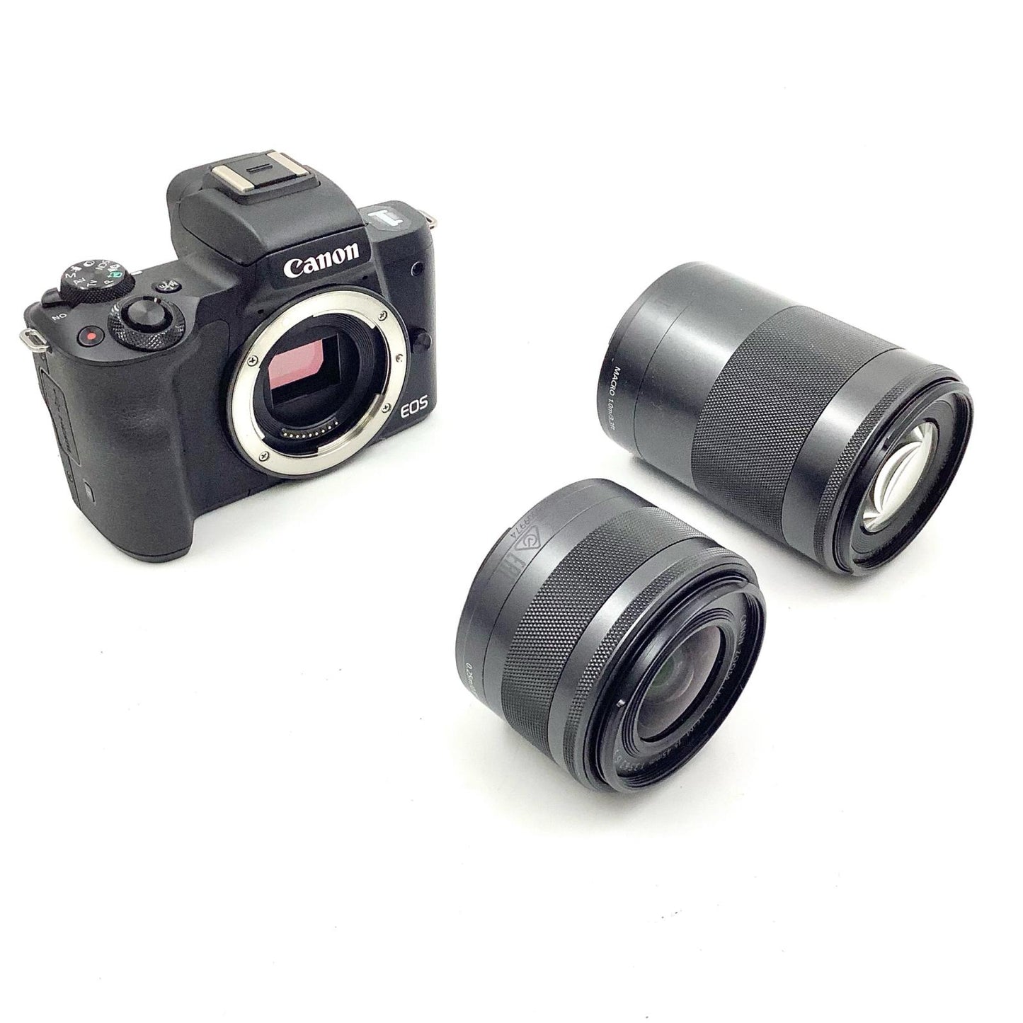 【全額返金保証】【最速発送】Canon デジタル一眼 EOS Kiss M ダブルズームキット [ブラック] 動作確認済