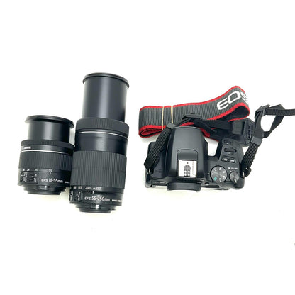 【全額返金保証】【最速発送】Canon デジタル一眼 EOS Kiss X10 ダブルズームキット ブラック 美品 動作確認済