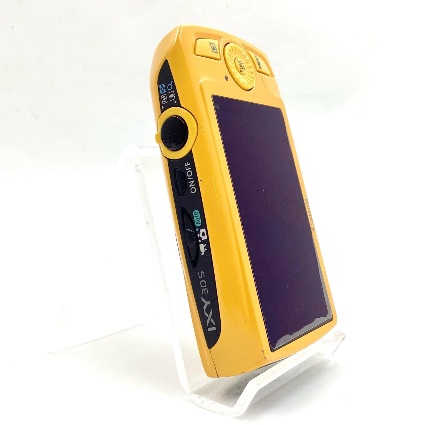 【全額返金保証】【最速発送】Canon コンパクトデジタルカメラ IXY 30S イエロー 美品 動作確認済