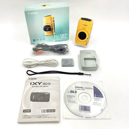 【全額返金保証】【最速発送】Canon コンパクトデジタルカメラ IXY 30S イエロー 美品 動作確認済