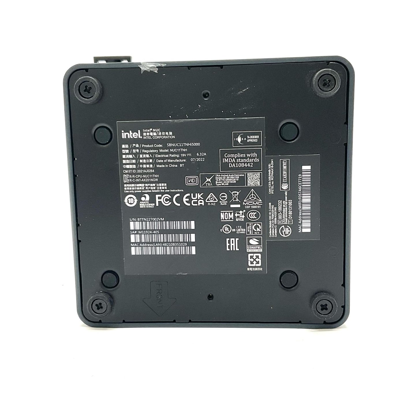 【全額返金保証】【最速発送】小型デスクトップPC Intel NUC NUC11TNK5000 11th Gen Core i5-1135G7 2.40GHz 8GB SSD 512GB 美品 動作確認済