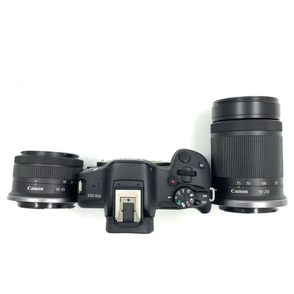 【全額返金保証】【最速発送】Canon デジタル一眼 EOS R50 ダブルズームキット [ブラック] 動作確認済