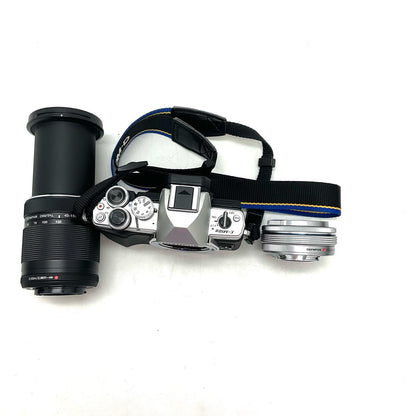 【全額返金保証】【最速発送】OLYMPUS デジタル一眼 OM-D E-M10 Mark II EZダブルズームキット シルバー 美品 動作確認済