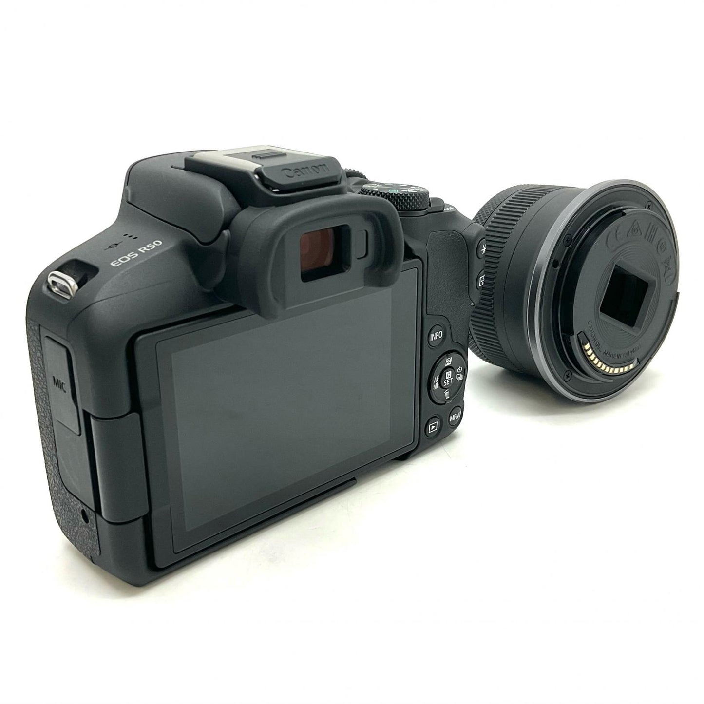 【全額返金保証】【最速発送】Canon デジタル一眼 EOS R50 RF-S18-45 IS STM レンズキット [ブラック] 美品 動作確認済