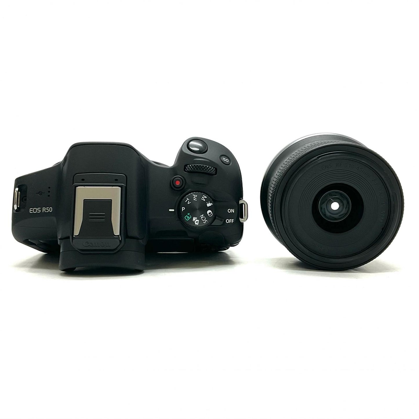 【全額返金保証】【最速発送】Canon デジタル一眼 EOS R50 RF-S18-45 IS STM レンズキット [ブラック] 美品 動作確認済