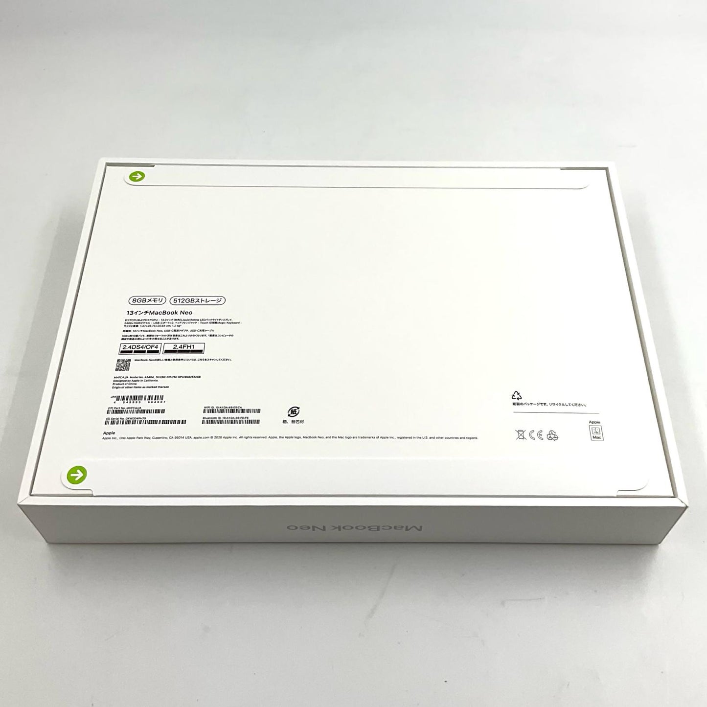 【全額返金保証】【最速発送】Apple MacBook Neo 8GB 512GB シルバー 新品未開封 即納OK