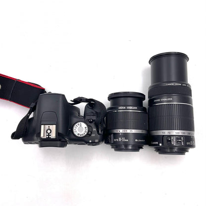【全額返金保証】【最速発送】Canon デジタル一眼 EOS kiss X3 ダブルズームキット ブラック 美品 動作確認済