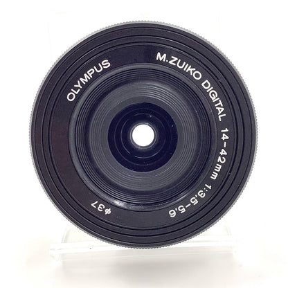 【全額返金保証】【最速発送】OLYMPUS M.ZUIKO DIGITAL 14-42mm F3.5-5.6 EZ ED MSC ブラック 美品 動作確認済